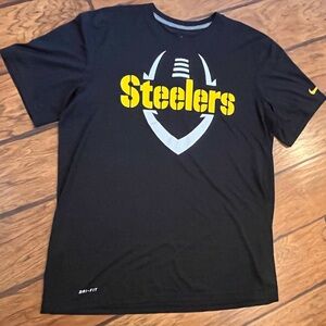 Steelers Nike tee mens Large Dri Fit NFL black Team Apparel football performance